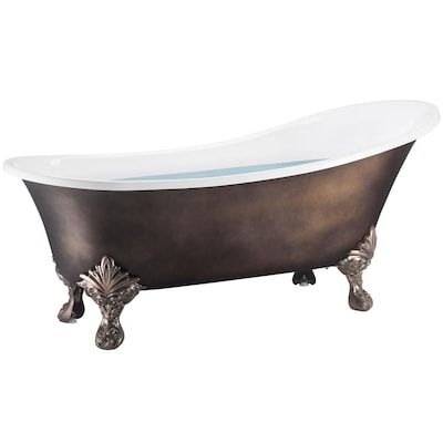 AKDY BT0311 28-in W x 59.8-in L Matte Antique Brass Acrylic Oval Center Drain Clawfoot Soaking Bathtub in the Bathtubs department at Lowes.com Stand Alone Bathtubs, Stand Alone Tub, Modern Bathtub, Acrylic Tub, Bathtub Drain, Tub Doors, Acrylic Bathtub, Whirlpool Bathtub, Soaking Bathtubs