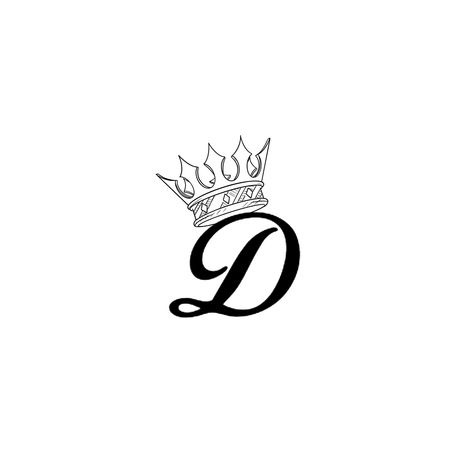 D With Crown Tattoo, Letter Q Tattoo Ideas, Letter D Tattoo Design, Letter With Crown Tattoo, Letter D Tattoos, Crown Neck Tattoo, Letter D Tattoo, Tweety Bird Drawing, King Crown Tattoo