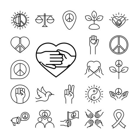 Peace Drawing, Human Rights Day, Icon Set Design, Black And White Picture Wall, Drawing Clipart, Human Right, Love Drawings, World Peace, Black And White Pictures