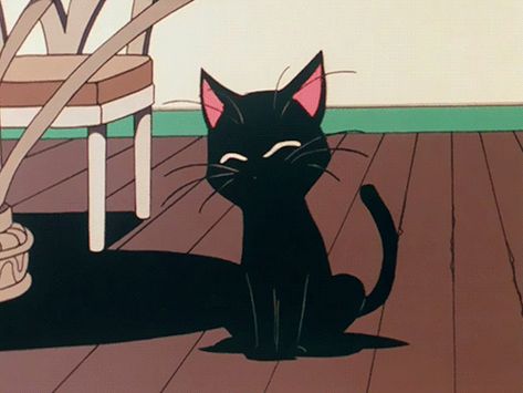 Retro Anime Gifs Gif Pfps Aesthetic Dark, Gif Profile Pictures, Anime Cat Gif, Cat Pfp Gif, Cat Girl Pfp, Anime Cat Pfp, Black Cat Gif, Animated Black Cat, Revy Black Lagoon