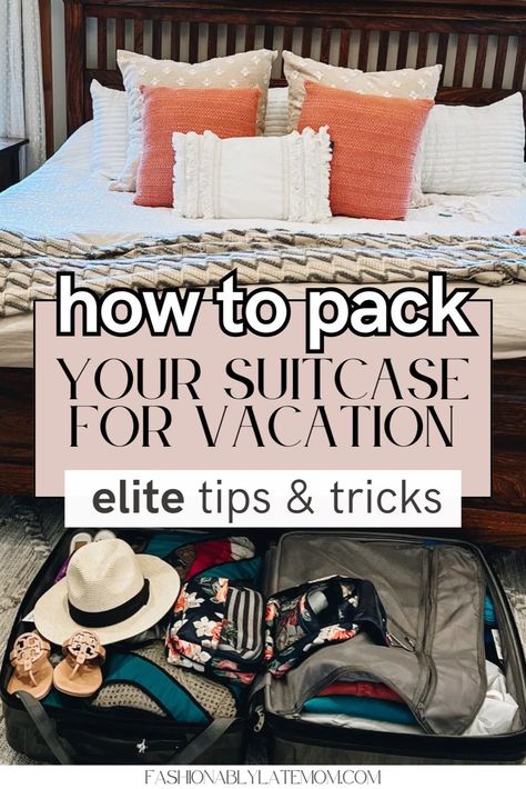 Upgrade your packing game with The Best Packing Tips Plus Trendy Vacation Outfits from our latest blog post. Learn the secrets of How To Pack Outfits Together and master Packing Tips For Vacation that will keep you organized and fashionable. Perfect for travelers looking for a seamless and stylish packing experience. Trendy Vacation Outfits, Suitcase Packing Tips, Minimal Packing, Packing Wardrobe, Casual Mom Style, Outfits Mom, One Suitcase, Fashionably Late, Suitcase Packing