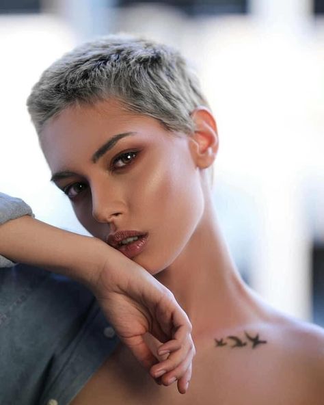 Growing Out Pixie Cut, Pixie Cut Hairstyles, Short Haircut Ideas, Haircut 2024, Cimorelli, Tapered Haircut, Cut Hairstyles, Really Short Hair, Mohawk Hairstyles