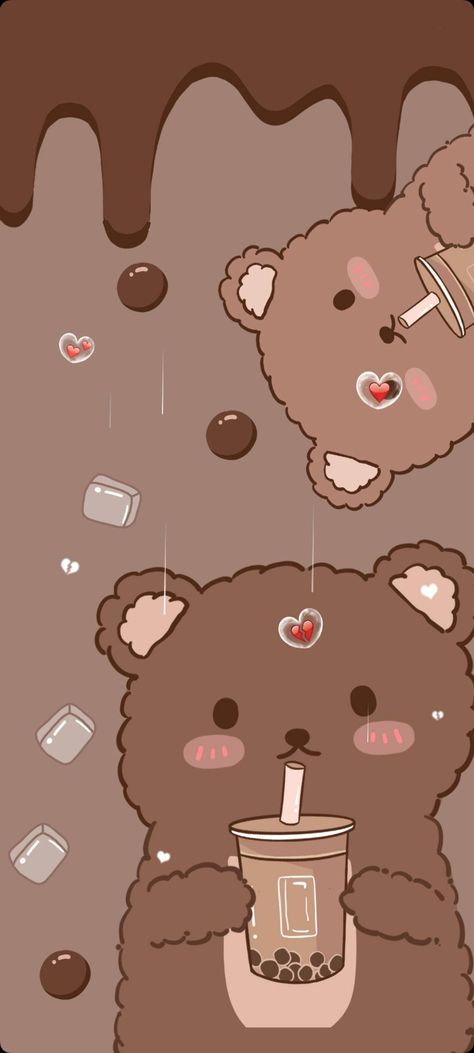 Ncndr Wallpaper Brown, Brown Aesthetic Bear Wallpaper, Cute Walpaper Aestetic, Kawaii Brown Wallpaper, Walpaper Aestetic, I Phone 7 Wallpaper, ليلو وستيتش, Cute Home Screen Wallpaper, Teddy Bear Wallpaper