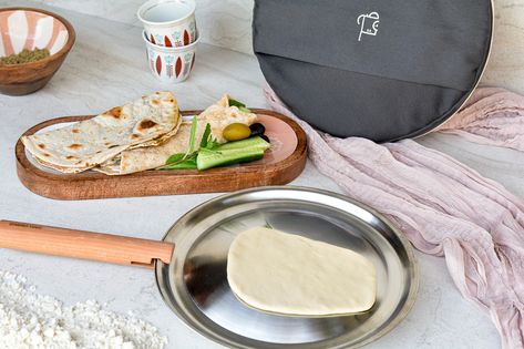 Making authentic Lebanese Saj bread using our Saj Kit Saj Bread, Arabic Bread, Bread Pan, Suitcase Handle, Flat Bread, Culinary Experience, Bread Maker, Fool Proof Recipes, Pan Bread