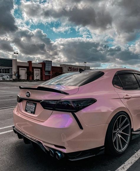 Toyota Camry Wrapped, 2024 Toyota Camry Xse V6, Girly Sports Cars, Custom Toyota Camry, Modded Toyota Camry, Camry Xse Custom, Pink Toyota Camry, Nice Cars Aesthetic, Toyota Camry Aesthetic