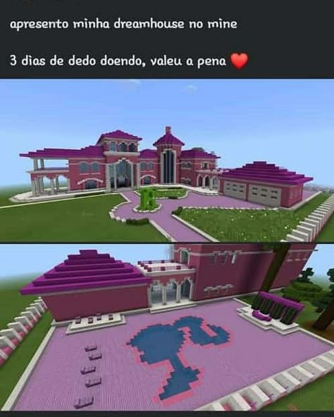 Barbie Minecraft, Minecraft Mansion Ideas, Minecraft Cherry Blossom House, Big Minecraft Houses, Minecraft Village Ideas, Pfp Minecraft, Cherry Blossom House, Minecraft Pfp, Minecraft Cherry Blossom