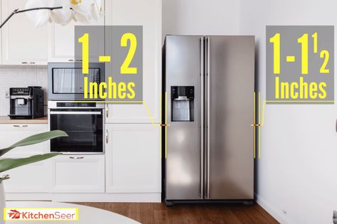 How Much Space Should You Have Around A Fridge - Kitchen Seer Refrigerator Against Corner Wall, Fridge Space In Kitchen, Kitchen Design Refrigerator Placement, Two Fridges In Kitchen, Fridge Next To Wall, Fridge Against Wall, Kitchen Fridge Placement, Fridge Next To Sink, Fridge Placement In Kitchen