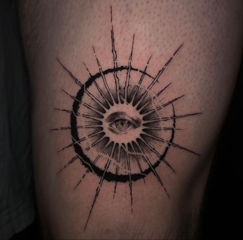 #tattoo #tattooideas #tattooart #tattoosforwomen #tattooideasformen #tattoodesign #ink Horus Eye, Engraving Tattoo, Fire Tattoo, Dark Art Tattoo, Sun Tattoo, Funny Tattoos, Dark Tattoo, Black Ink Tattoos, Eye Tattoo