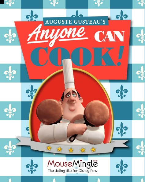 If Disney put out an actual "Anyone Can Cook" cookbook, I WOULD BUY IT!      #MouseMingle #Disney #Pixar #Ratatouille #cooking #Cookbook # Rattatouie Disney, Ratatouille Decorations, Ratatouille Party Decorations, Ratatouille Movie Characters, Ratatouille Cake, Ratatouille Birthday Party, Ratatouille Food, Ratatouille Film, Ratatouille Party