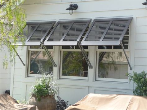 Residential Bahama Exterior Shutters | Classic Improvement Products Farmhouse Renovation Exterior, Bermuda Shutters, Exterior Home Renovation, Renovation Exterior, Bahama Shutters, Outdoor Shutters, House Shutters, Farmhouse Renovation, Exterior Home