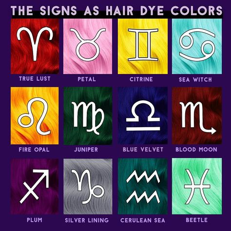 Aquarius Hair Color, Zodiac Hair Color, Witchy Hair Color, Lunar Tides Hair Dye, Rarest Hair Color, Hair Styls, Zodiac Clothes, Zodiac Signs Colors, Sanrio Clothes