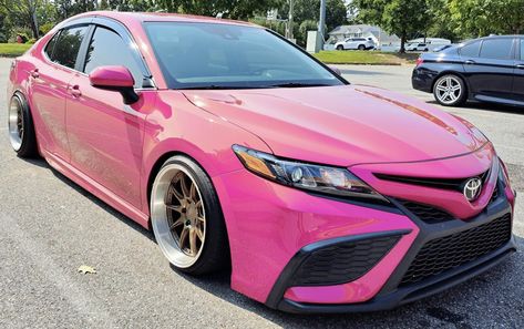 Pink Toyota Corolla, Pink Toyota Camry, Pink Toyota, Modded Cars, Elegant Long Sleeve Wedding Dresses, Pink Cars, Car Designs, Car Aesthetic, Nice Cars