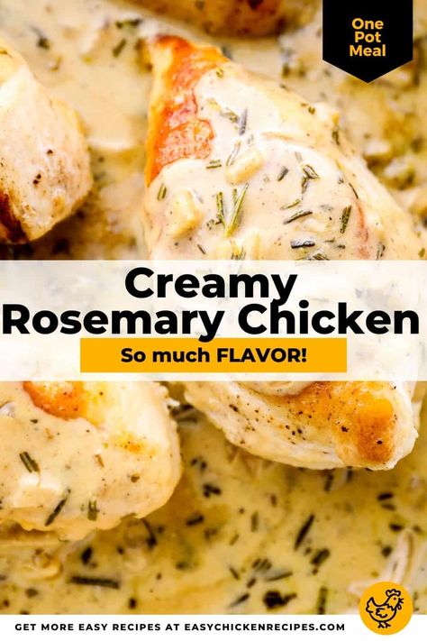 Creamy Rosemary Chicken, Recipes With Rosemary, Rosemary Chicken Pasta, Garlic Rosemary Chicken, Rosemary Chicken Recipe, Rosemary Roasted Chicken, Meal Ready To Eat, Creamy Chicken Recipes, Main Food