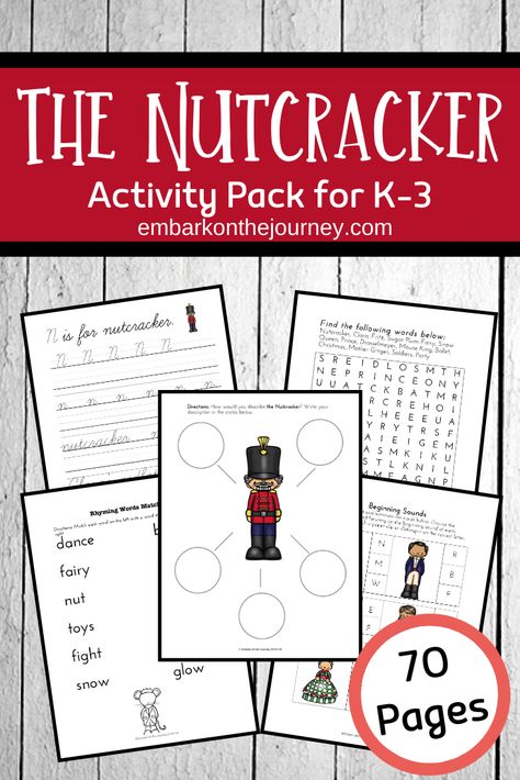 Nutcracker Printables, Christmas Craft Preschool, Nutcracker Activities, Education Tips, Literacy Worksheets, Christmas Kindergarten, Screen Free Activities, Compound Words, Homeschool Lesson