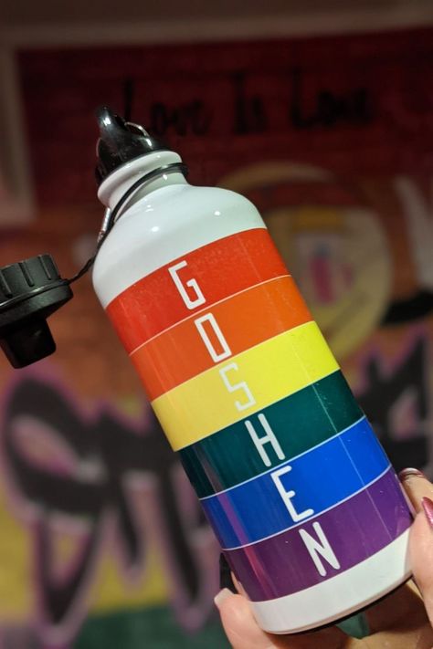 goshen pride water bottle and merch Pride 2024, Gender Queer, Goshen Indiana, Pride Tank Tops, Gay Pride Month, Rainbow Flag Pride, Pride Merch, Non Binary, Lgbtq Pride