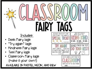 Did you hear? The classroom fairy is near! This is a wonderful classroom management strategy to motivate students to keep their desk areas clean, try their best on a test, be kind to their classmates, and so much more!AVAILABLE IN PASTEL, NEON, AND B&W OPTIONSThis PDF consists of 30+ pages to fit every fairy need!Desk fairy - Reward students for keeping their desk area clean. There is also a "try again" tag that lets students know their desk was not clean, but that they'll be back to check a Fairy Bulletin Board, Kindness Fairy Classroom, Magical Words For Classroom, Kindness Fairy, Desk Fairy Classroom, Desk Fairy Notes Free, Classroom Fairy, Desk Fairy, Motivate Students