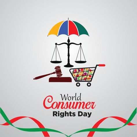 World Consumer Rights Day. March 15. Suitable for Greeting Card, Poster and Banner. Vector Illustration. Consumer Rights Poster, World Consumer Rights Day, Consumer Rights, Front Page Design, Card Poster, Cityscape Photos, Banner Vector, Photo Overlays, Nature Backgrounds