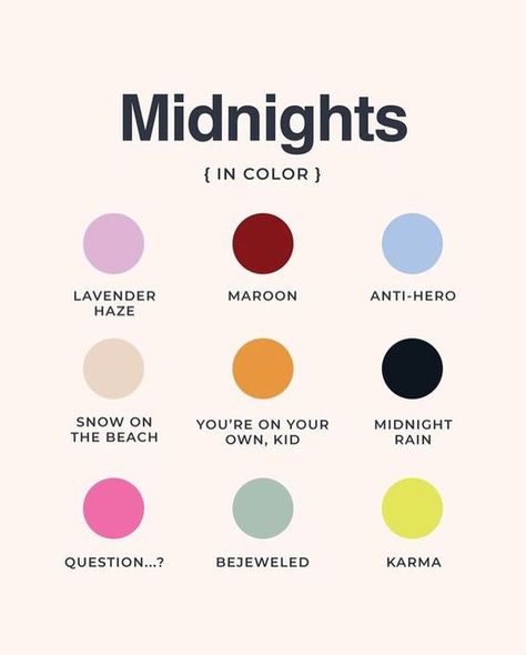 Midnights Color Palette Taylor Swift, Reputation Colour Palette, Taylor Swift Song Color Palette, Lavender Haze Color Palette, Midnights Color Scheme Taylor Swift, Midnights Color Pallete Taylor Swift, Taylor Swift Eras Tour Color Palette, Reputation Color Palette Taylor Swift, Lover Color Palette Taylor Swift