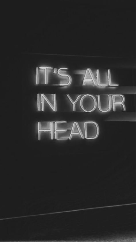 Black And White Posters Printable Aesthetic, Black White Quotes Aesthetic, Vision Board Ideas Dark Aesthetic, Neon Quotes Aesthetic, Quote Aesthetic Black, Black And White Quotes Aesthetic, Black White Quotes, All In Your Head, Aesthetic Neon