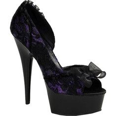 Pin Up Shoes, Purple High Heels, Black Lace Shoes, Lace High Heels, Lace Pumps, Pleaser Shoes, Lace Heels, Purple Shoes, Bow Heels