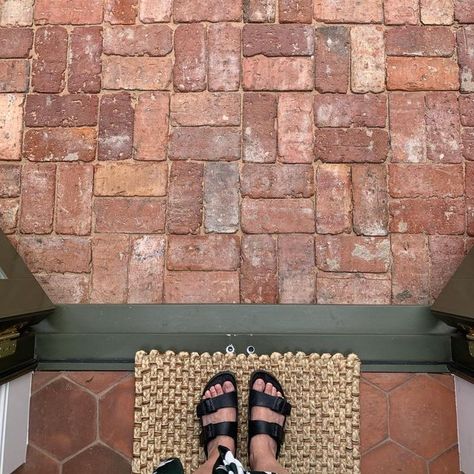 Interior_bug on Instagram: "Same… but different… . . . . . . . . . . #reno #renovating #renovationprogress #patio #housetohome #courtyard #reclaimedbrick #terracotta #terracottatiles #orangeryextension #beforeandafter #victorianterrace #exterior #gardenrenovation" Reclaimed Brick Patio, Paving Bricks, Orangery Extension, Reclaimed Building Materials, Clay Pavers, Brick Companies, Paving Design, Same But Different, Reclaimed Brick