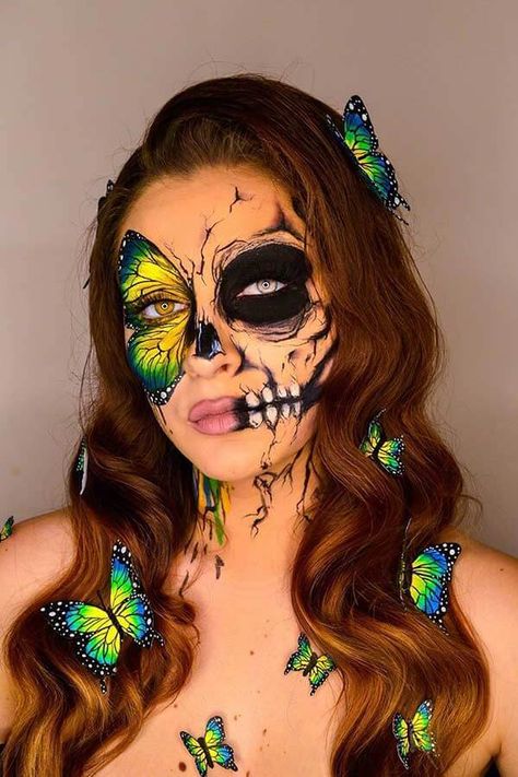 Butterfly Makeup Ideas, Makeup Ideas For Halloween, Halloweenský Makeup, Most Beautiful Butterfly, Holloween Makeup, Butterfly Makeup, Cute Halloween Makeup, Halloween Beauty, Halloween Makeup Pretty