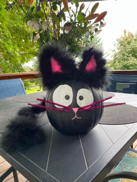 Halloween Cat Pumpkin Painting, Splat The Cat Pumpkin Character, Squirrel Pumpkin Painting, Pumpkin Painting Ideas Veterinary, Cat Pumpkin Painting Ideas, Black Cat Pumpkin Painting, Cat Pumpkin Painting, Kitty Cat Pumpkin, Pumpkin Designs Painted