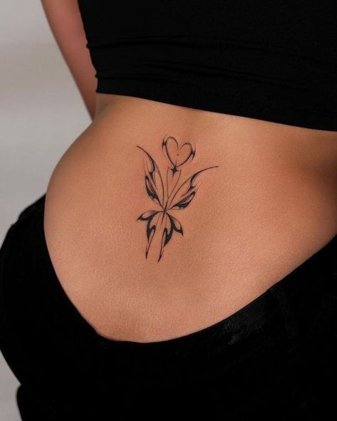 Lower Back Tat, Butterfly Lower Back Tattoo, Sigilism Tattoo, Tramp Stamp Tattoos, Sailor Moon Tattoo, Tasteful Tattoos, Back Tattoo Women, Small Tattoo Designs, Elegant Tattoos