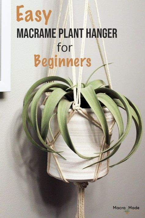 This simple macrame plant hanger for beginners is a great first project for anyone just starting out doing macrame. Make your own today!