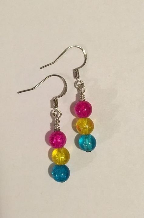 Pan Earrings, Lesbian Earrings, Accesorios Aesthetic, Pan Pride, Earwigs, Work Earrings, Pride Jewellery, Pansexual Pride, Indie Jewelry