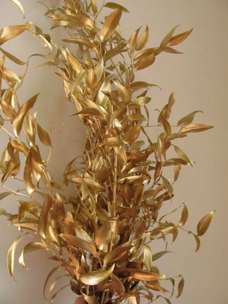 Gold Foliage, Gold Leaves, Spray Paint Flowers, Foliage Arrangements, Italian Ruscus, Gold Spray, Tablescape Inspiration, Gold Spray Paint, Magnolia Leaves