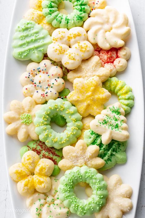 Our BEST Freezable Cookies Christmas Spritz, Freezable Cookies, بيتي فور, Spritz Cookie, Spritz Cookie Recipe, Spritz Recipe, Easy Christmas Cookie Recipes, Christmas Cookie Recipes, Spritz Cookies