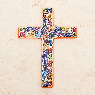 With inspiration from his Christian roots, Mexico's Pedro Alba crafts this wall cross from ceramic, painting it by hand. The wall cross features multicoloured spiral motifs for an exciting addition to any home. Mexico Crafts, Hand Painted Crosses, Ceramic Crosses, Ceramic Wall Decor, Cross Wall Decor, Sailboat Painting, Wall Cross, Cross Art, Eclectic Modern