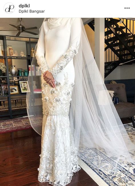 Malaysian Bride, Malaysian Wedding Dress, Akad Dress, Wedding Dress Muslimah, Peplum Wedding Dress, Malay Wedding Dress, Malaysian Wedding, Wedding Dresses Muslim, Baju Kahwin