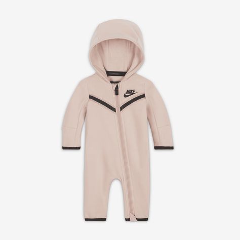 The Nike Sportswear Tech Fleece Coverall is made of soft, lightweight and warm fabric to keep little ones cozy. A full-length zipper helps make changing and dressing easy. Baby Nike Tech, Baby Nike Outfits, Baby Clothes Nike, Nike Baby Girl Outfits, Toddler Nike Outfits, Nike Baby Clothes, Nike Tracksuits, Jogging Nike