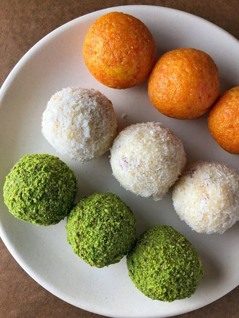 Tricolour Ladoo for Independence Day Tricolour Food, Independence Day Special, Food Art Photography, Indian Sweet, Food Photography Tips, Indian Sweets, Indian Desserts, Food Tasting, Cooking Recipes Desserts