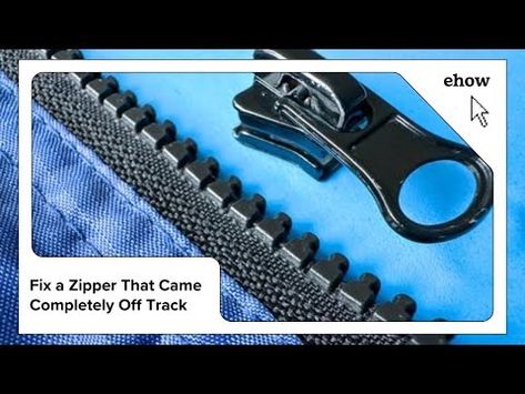 Has the zipper on your favorite jacket come completely off the track? Use this tutorial to learn how to get a zipper back on track with a sewing needle and thread. Fixing A Zipper, Fix A Zipper, Broken Zipper, Sewing Needle, Back On Track, Needle And Thread, Fix It, Thread, Track