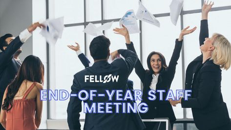 The Best End-Of-Year Staff Meeting Ideas | Fellow.app End Of Year Staff Meeting Ideas, Year End Function Ideas, Staff Meeting Ideas, Company Town, Staff Meeting, Corporate Values, Meeting Ideas, Company Swag, Team Goals