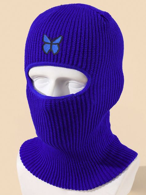 Azul Casual Collar  Tecido Simples Máscara de ski balaclava Embellished   Acessórios Femininos Skiing Training, Mens Beanie Hats, Knitted Balaclava, Helmet Liner, Fabric Heart, Full Face Mask, Ski Mask, Knit Beanie Hat, Full Face