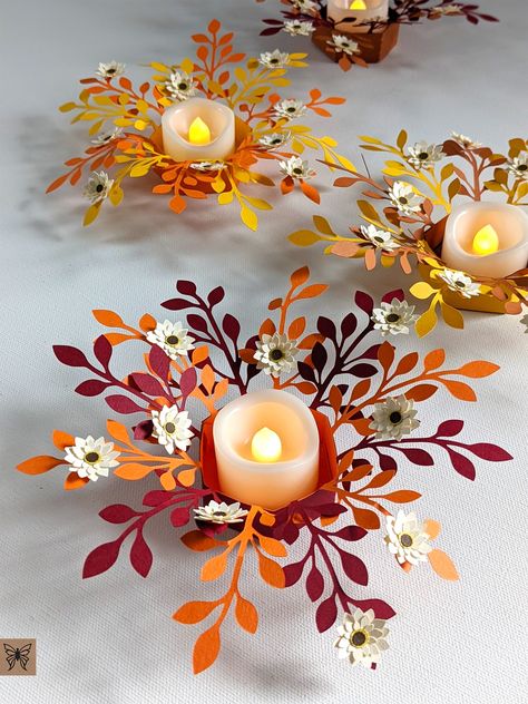 Fall Paper Crafts, Thanksgiving Paper, Thanksgiving Projects, Deco Table Noel, Idee Cricut, Autumn Paper, Paper Crafts Card, Paper Floral, Paper Flowers Diy