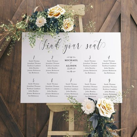 Access denied Wedding Guest Table Assignments, Table Plan Board Wedding, Table Guest Seating, Wedding Table Names Instead Of Numbers, Guest List Board, Wedding Name Board, Wedding Table Name Ideas, Floral Signage, Table Plan Wedding