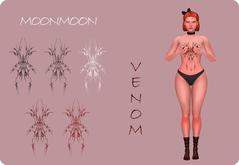 Sims 4 Cc Tattoos Female Leg, Sims 4 Goth Tattoos, Ts4 Demon Cc, Tattoo Sims 4 Cc, Venom Tattoo, Sims 4 Male Clothes, Sims 4 Tattoos, Sims 4 Cas Mods, Sims Packs