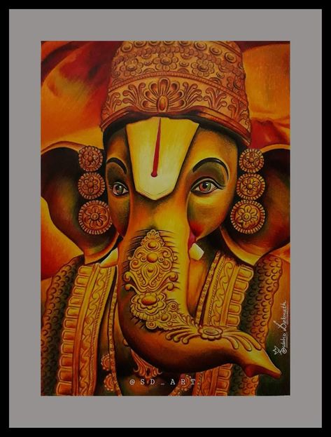 Warmth Painting, Ganesh Painting, Horses Painting, Mythology Paintings, Sri Ganesh, Andrew Loomis, Canvas Art Painting Acrylic, Ganesh Art Paintings, Pen Art Work