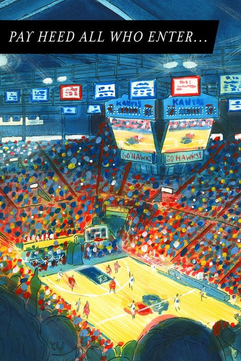 University Of Kansas Wallpaper, Kansas University Jayhawks, Kansas University Aesthetic, University Of Kansas Aesthetic, Ku Football, Allen Fieldhouse, Basketball Painting, Ku Art, Kansas University