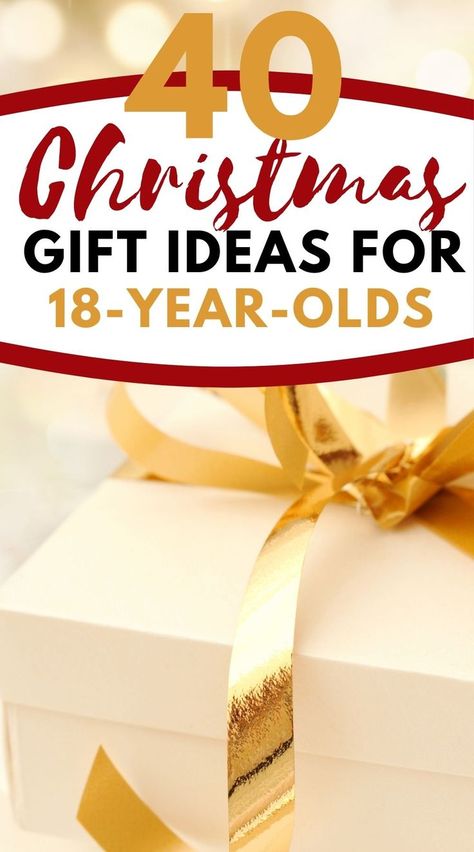 White gift box with a gold ribbon Sons Girlfriend Gifts Christmas, Gifts For Daughters Boyfriend, 18th Birthday Gift Ideas, Teen Gift Guide, Useful Gifts, Top Christmas Gifts, Gifts For Anyone, Gift Inspo, 18th Birthday Gifts