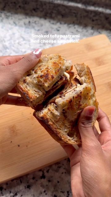 Plant Based Recipe on Instagram: "SMOKED TOFU PASTRAMI & CHEESE SANDWICH  @nutculture Credit By @browngirlvegan_ Please Support & Follow @browngirlvegan_ For More Vegan Recipe!!! . . . . ➡️ "Get New The Complete New Vegan Cookbook Over 100+ Vegan Recipes & Including 30-Day Meal Plan" LINK IN OUR BIO 🔗 @plant.based.recipe . . . . 15% off with code ‘browngirlvegan15’ - You can find the link in my highlights! This is hands down one of my favourite vegan cheeses - it’s tangy, creamy and tastes Tofu Pastrami, Smoked Tofu, Plant Based Recipe, Vegan Mayo, Garlic Cheese, Extra Firm Tofu, Vegan Cookbook, Sliced Tomato, Cheese Sandwich