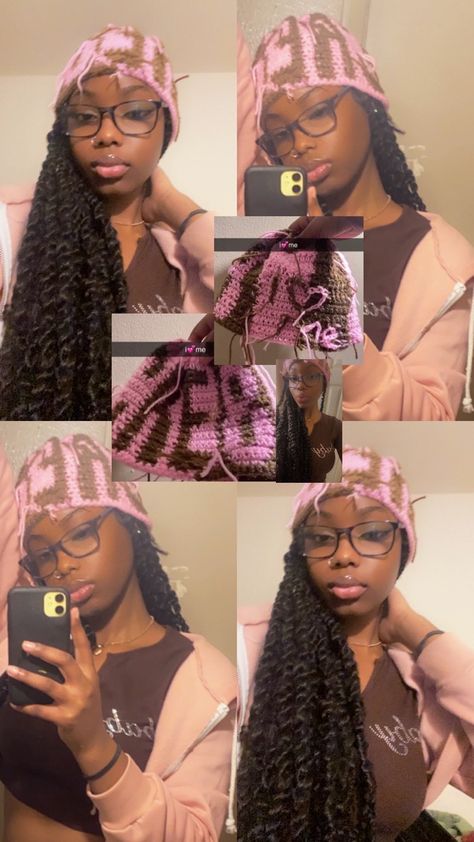 Braided Hairstyles With Beanie, Knitted Hat Outfit Black Women, Jayda Outfits, Beanie Hairstyles, Streetwear Hats, Pretty Braided Hairstyles, Girls Hairstyles Braids, Diy Fashion Clothing, Girls Braids