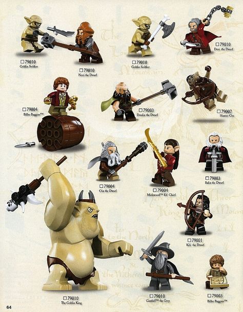 Lego The Hobbit minifigs dawww theyre so cute. Lego Figbarf, Lego Pics, The Hobbit Characters, Lego The Hobbit, Buy Outfits, Lego Hobbit, Lego Elves, Lego Minifigs, Goblin King