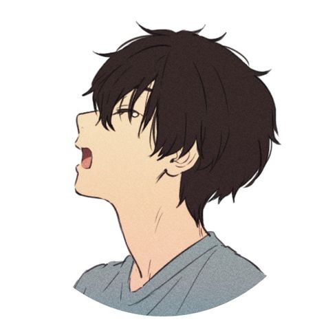 Side Pfp Hair Drawing, Anime Hair Side Profile, Anime Guy Side Profile, Anime Boy Side Profile, Side Profile Lips Drawing, Side Profile Hair Reference, Side Profile Drawing Male, Anime Side Profile Reference, Chibi Side Profile