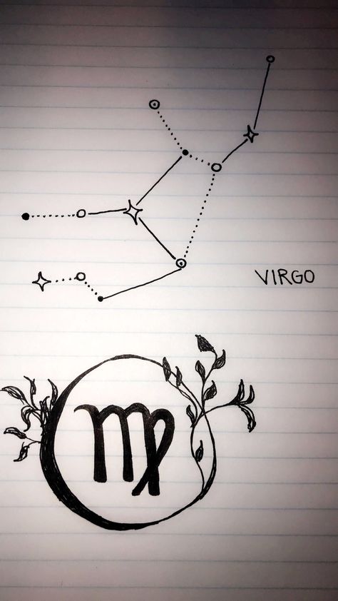 Virgo constellation minimalistic tattoo into design ideas Tattoo Virgo, Egyptian Eye Tattoos, Cosmos Tattoo, Virgo Tattoo Designs, Virgo Constellation Tattoo, Girl Thigh Tattoos, J Tattoo, Minimalistic Tattoo, Constellation Design